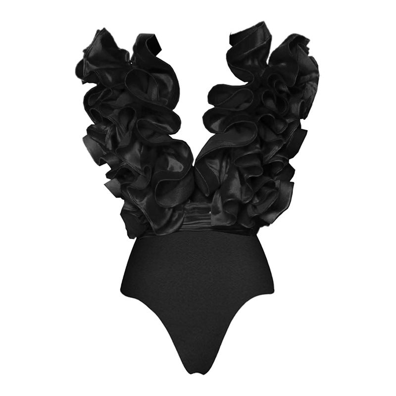 Damen auffälliges Badeanzug und Palazzo-Hose Set EB