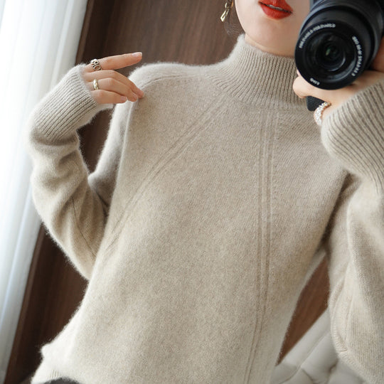 Damen kuscheliger Rollkragenpullover aus feinem Material mit lässigem Schnitt EB