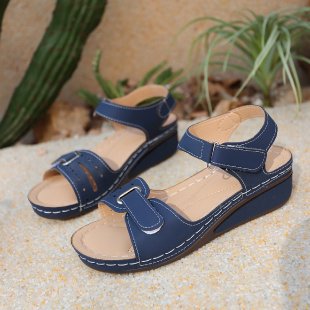 Damen  ergonomische Riemen-Sandalette mit dämpfender Memory-Innensohle und verstellbaren Klettverschlüssen EB