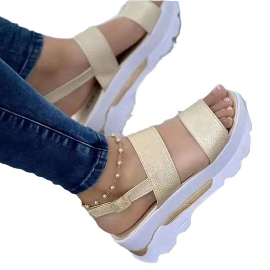 Damen Plattform-Sandalen mit elegantem Riemendesign und rutschfester Sohle EB
