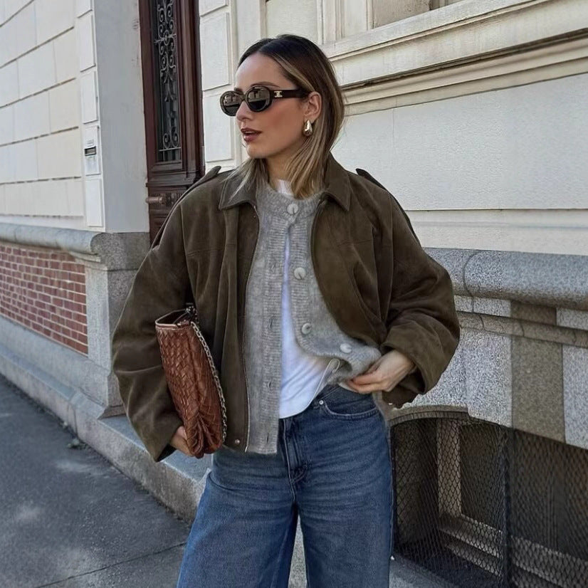 Damen trendige Oversized Jacke EB