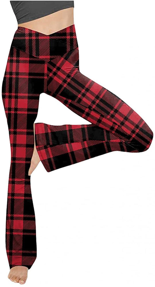 Damen nan taillenhohe Yogahose mit überkreuztem Bund und ausgestelltem Saum mit Schlitz EB