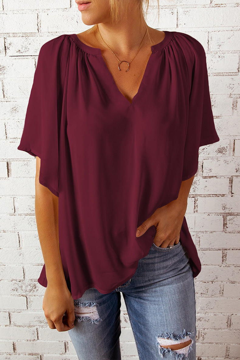 Damen elegante Chiffon-Bluse EB