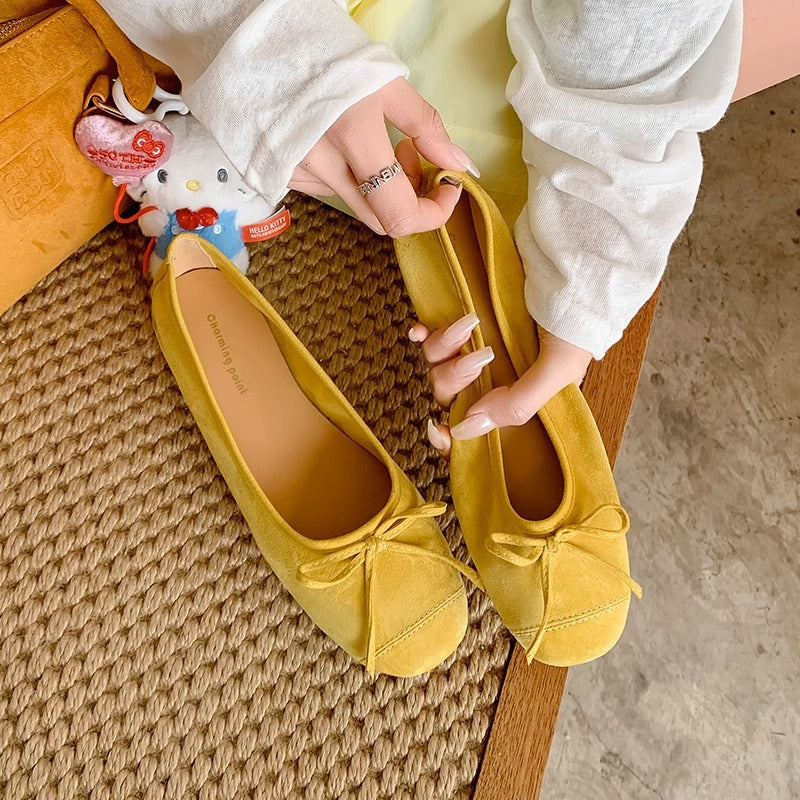 Damen Ballerinas mit schicker Schleifenverzierung und elegantem Metallfinish EB