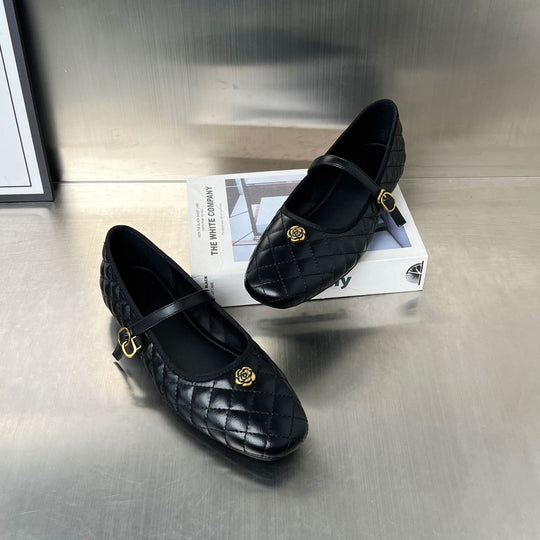 Damen elegante Ballerinas mit bequemer Riemenverzierung und edler Steppung EB