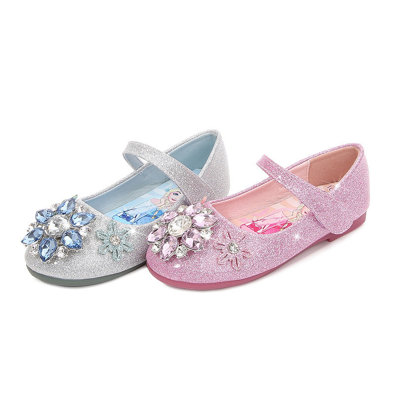 Mädchen Glitzernde Ballerinaschuhe mit Blumenapplikation EB