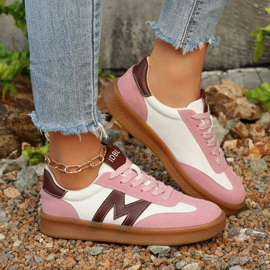 Damen Sneakers mit modischer Suede-Oberfläche und rutschfester Gummisohle EB