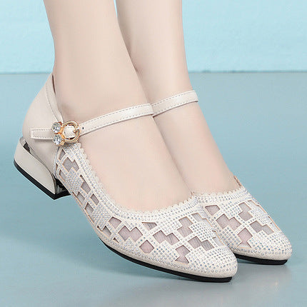 Damen elegante Mary Jane Ballerinas mit modischem Riemen und bequemer Sohle EB