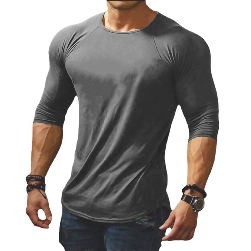 Herren körperbetontes Langarm-T-Shirt mit elastischem Tragekomfort EB