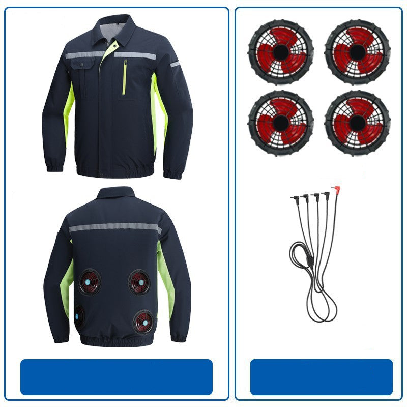 Herren nan atmungsaktive Arbeitsjacke mit integrierten Rückenlüftern und reflektierenden Streifen EB