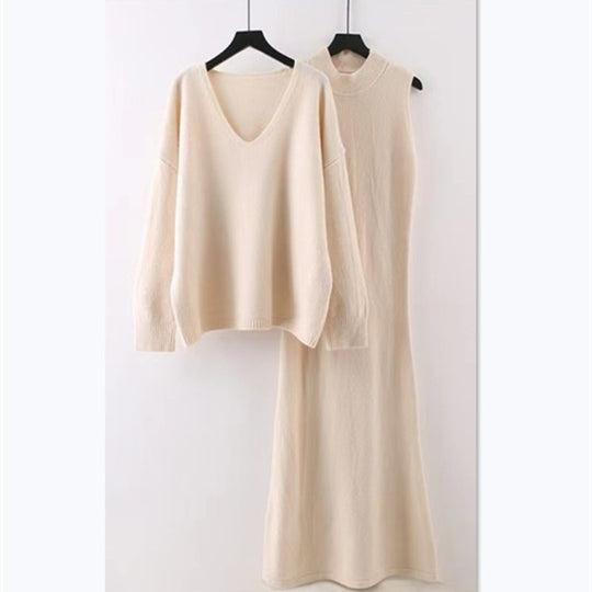 Damen Strickkleid mit Pullover im Set EB