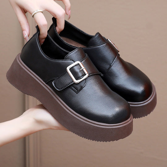 Damen Modische Schnürschuhe mit trendiger Schnallen-Optik EB