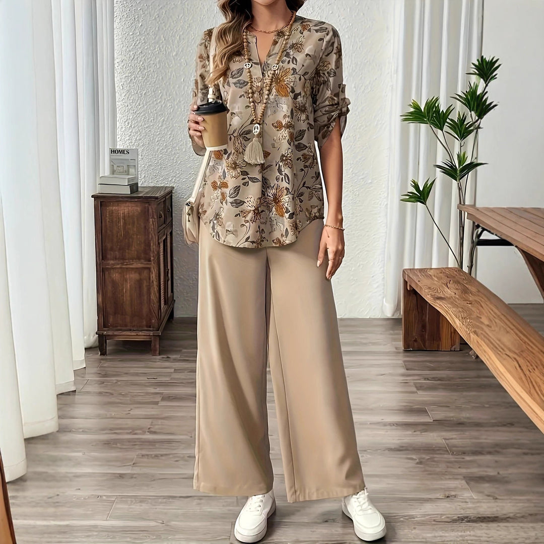 Damen lässige und elegante Blusen mit floralem Muster EB