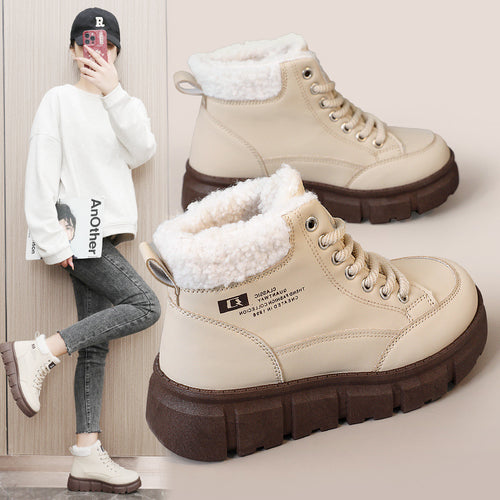 Damen Hohe Stiefel mit flauschigem Innenfutter und rutschfester Sohle EB