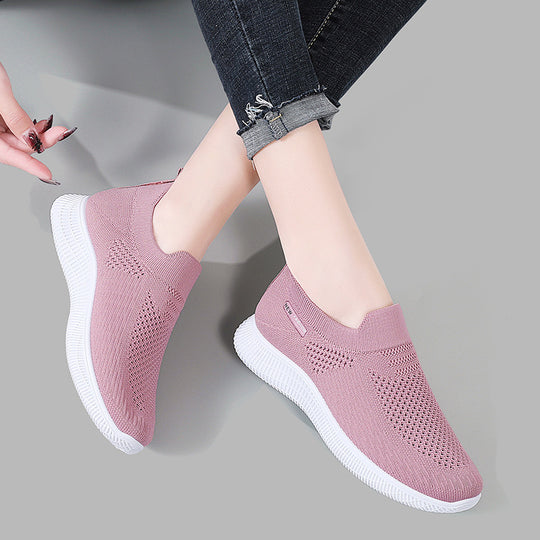 Damen Slip-On Freizeitschuhe mit atmungsaktivem Obermaterial und rutschfester Sohle EB