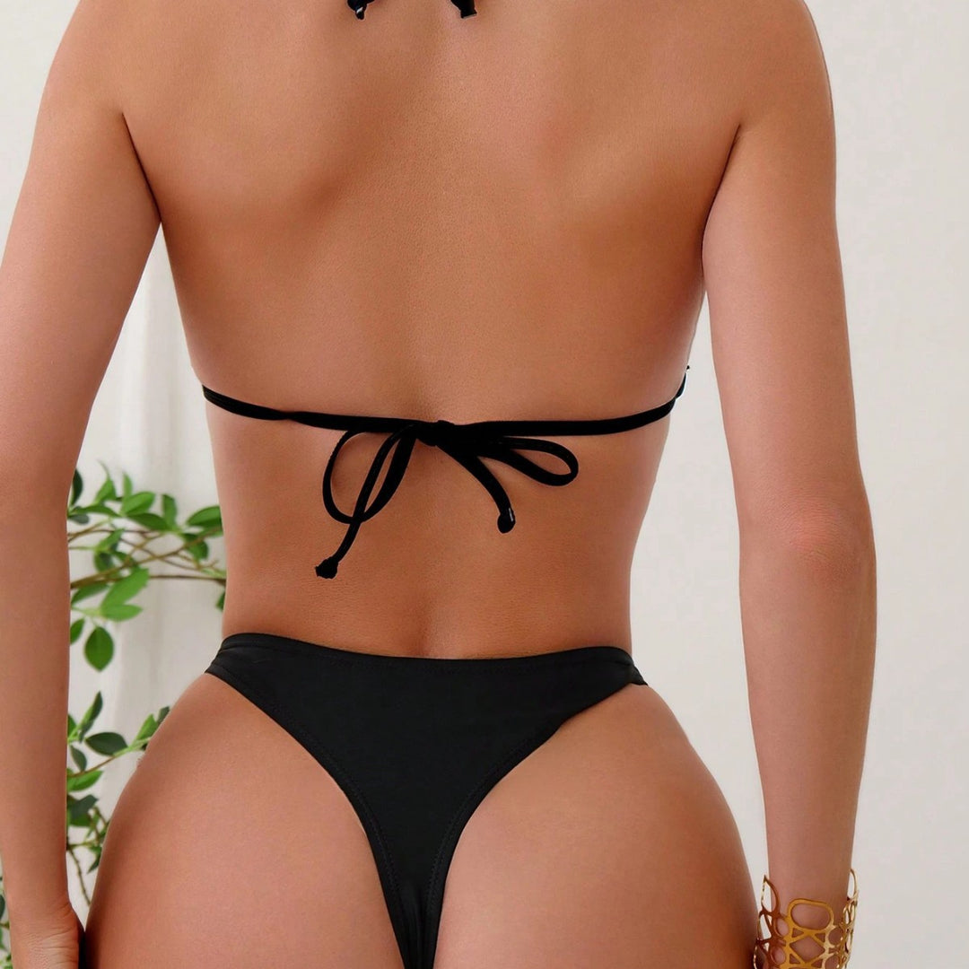 Damen Triangel-Bikini mit eleganten Goldakzenten EB