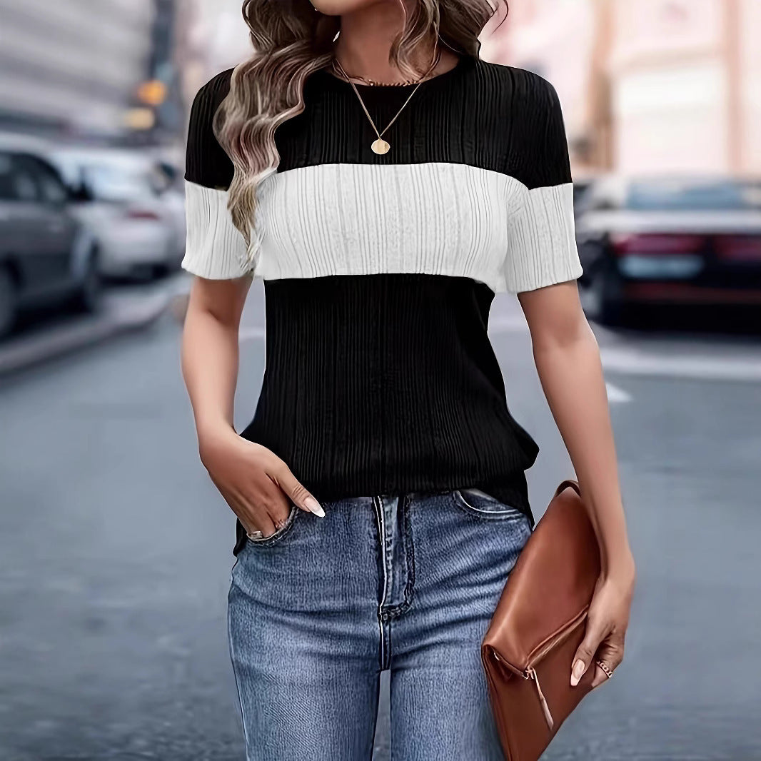 Damen Kurzarm-Top mit Struktur EB