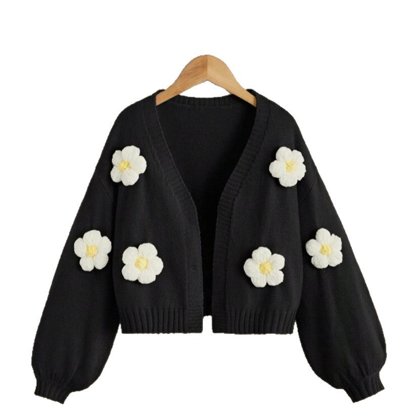 Damen Kurzjacke mit verspielten Blumenapplikationen EB
