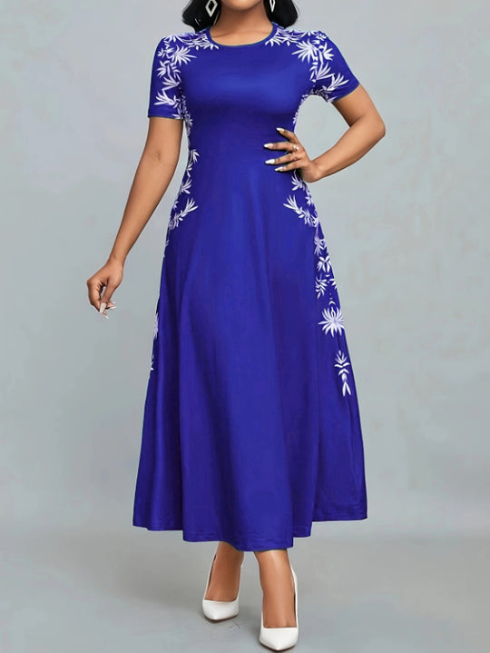 Damen Elegantes Maxikleid mit floralen Stickereien EB