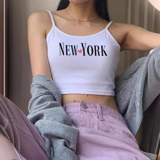 Damen Crop-Top mit trendigem Schriftzug EB