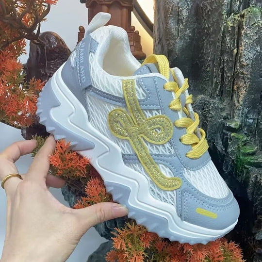 Damen modische Sneakers mit glitzernden Akzenten und atmungsaktivem Obermaterial EB