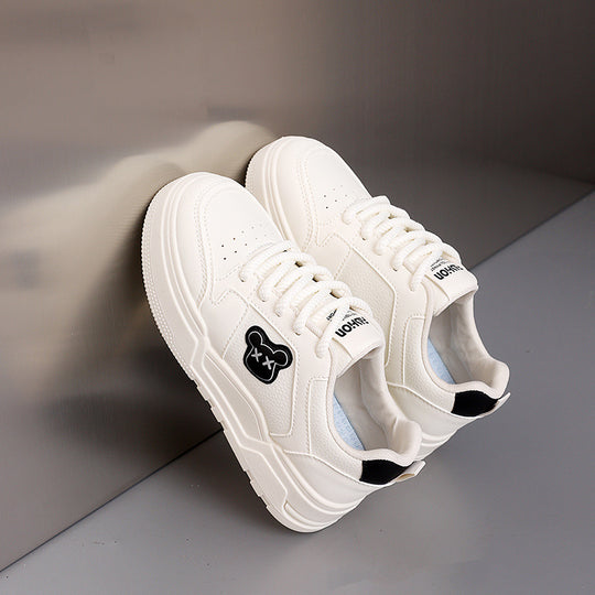 Damen Sneaker mit süßem Bärenmotiv und dicker Sohle EB