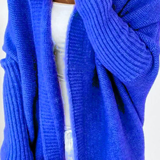 Damen Lässiger Strickpullover mit offener Front und feiner Struktur EB