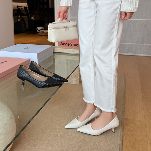 Damen Elegante spitze Ballerinas mit feinem Höhlenmuster EB