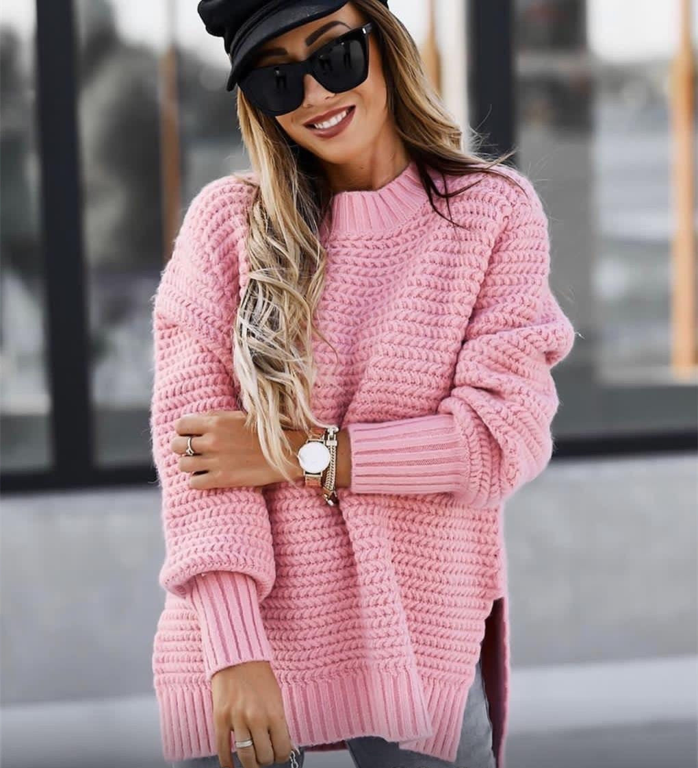 Damen Pullover mit strukturiertem Design und modischem Oversized-Schnitt EB