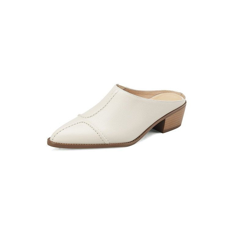 Damen Modische Slipper mit elegantem Nagel-Design und komfortablem Absatz EB