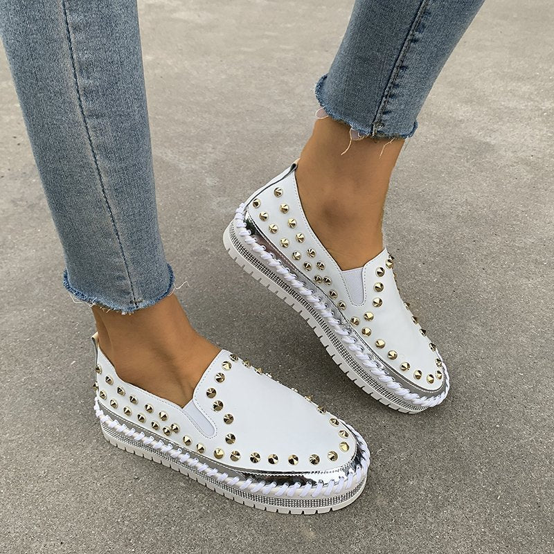 Damen Modische Slipper mit Nieten EB
