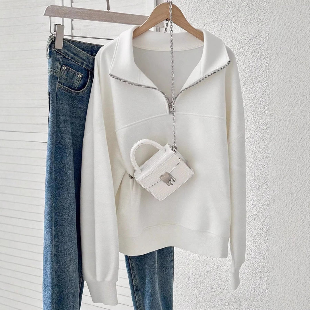 Damen Sweatshirt mit hohem Kragen EB