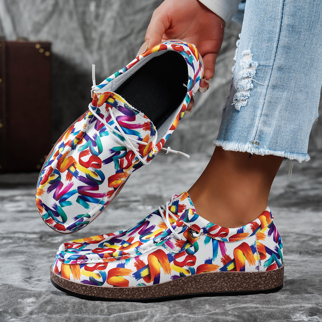 Damen Freizeitschuhe mit buntem Floral-Design EB