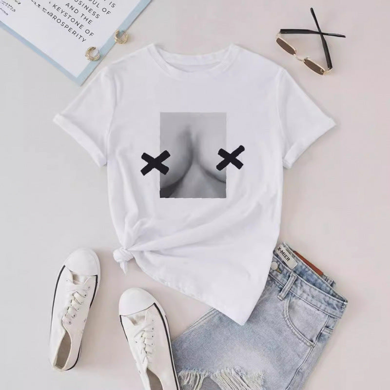 Damen T-Shirt mit innovativem Grafikdesign EB