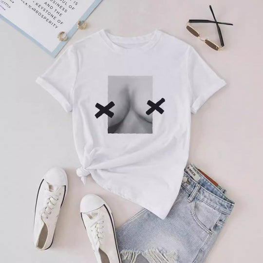 Damen T-Shirt mit innovativem Grafikdesign EB