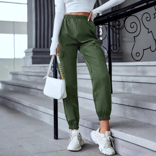 Damen Cargo-Hose mit elastischem Bund und praktischen Seitentaschen EB