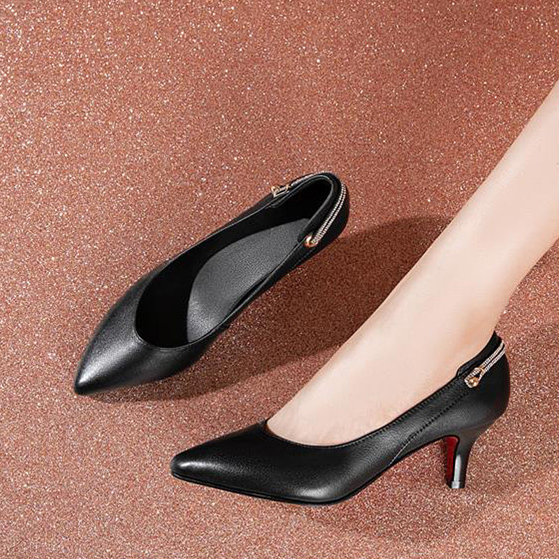 Damen Elegante Pumps mit schickem Riemchen und komfortablem Blockabsatz EB