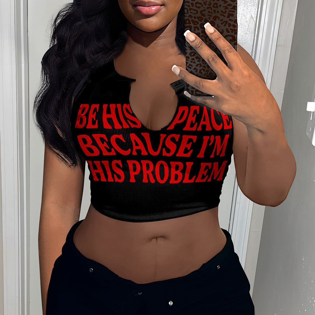 Damen Crop-Top mit auffälligem Schriftzug und lockerer Passform EB
