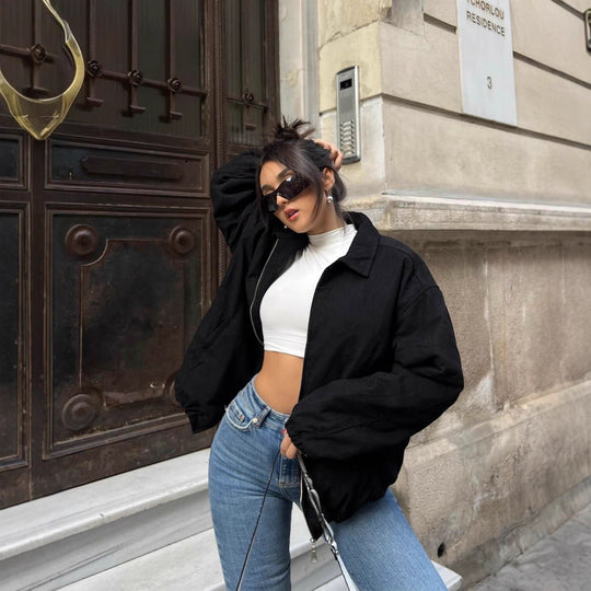 Damen Lässige Oversized-Jacke mit praktischen Taschen und elegantem Schnitt EB