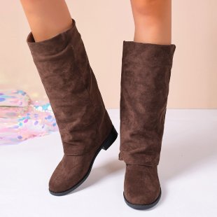 Damen Weiche Winterstiefel aus Veloursleder EB