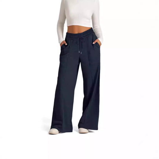 Damen Weitgeschnittene Freizeithose mit elastischem Bund und praktischen Taschen EB