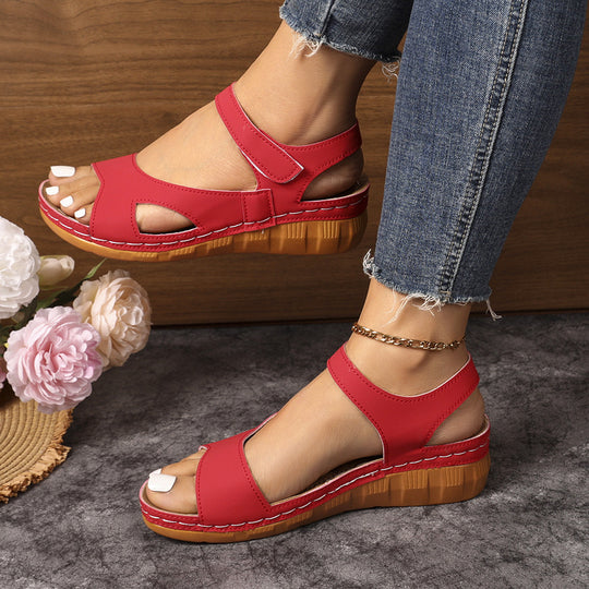 Damen Komfortable Zehentrenner-Sandalen mit ergonomischem Fußbett und modischem Riemendesign EB