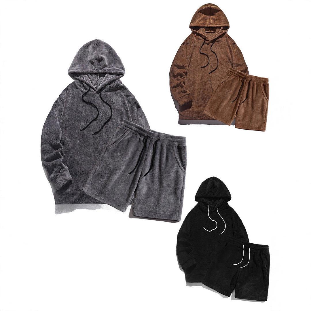 Herren Kuscheliges Hoodie-Shorts-Set EB