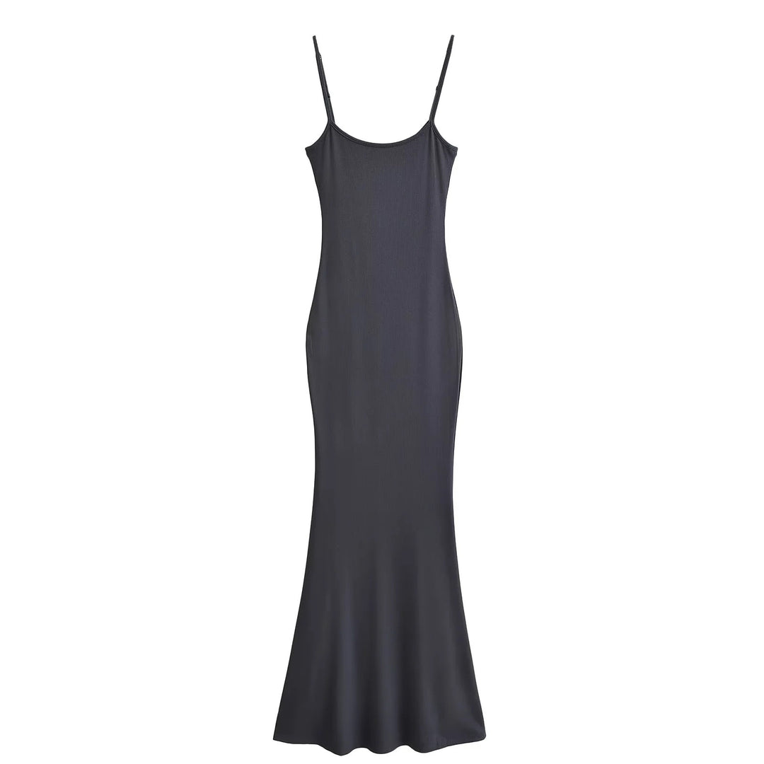 Damen figurbetontes Träger-Maxikleid aus Jersey