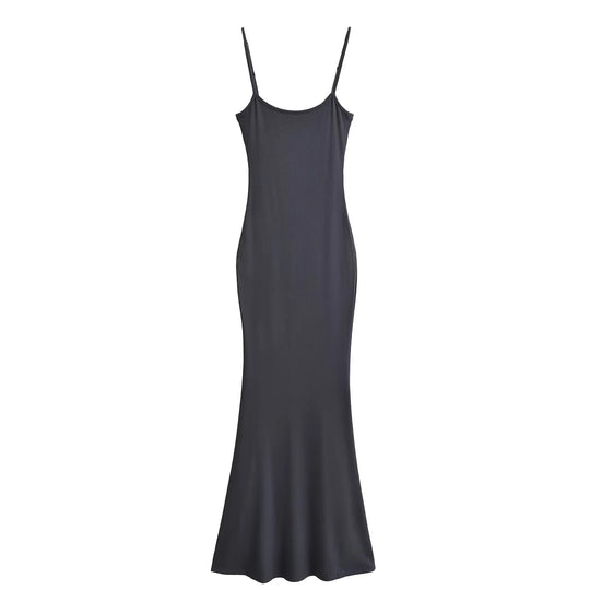 Damen figurbetontes Träger-Maxikleid aus Jersey
