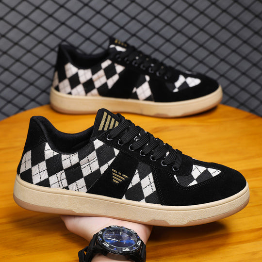 Damen Modische Sneaker mit Rautenmuster und rutschfester Sohle EB