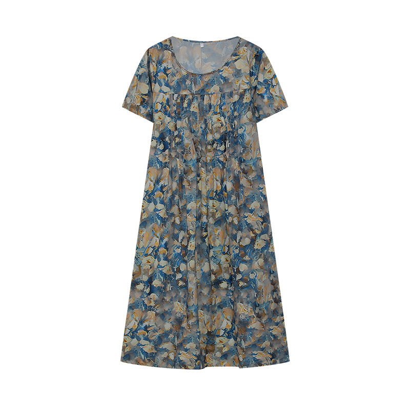 Damen Maxikleid mit floralem Design und weiten Ärmeln EB