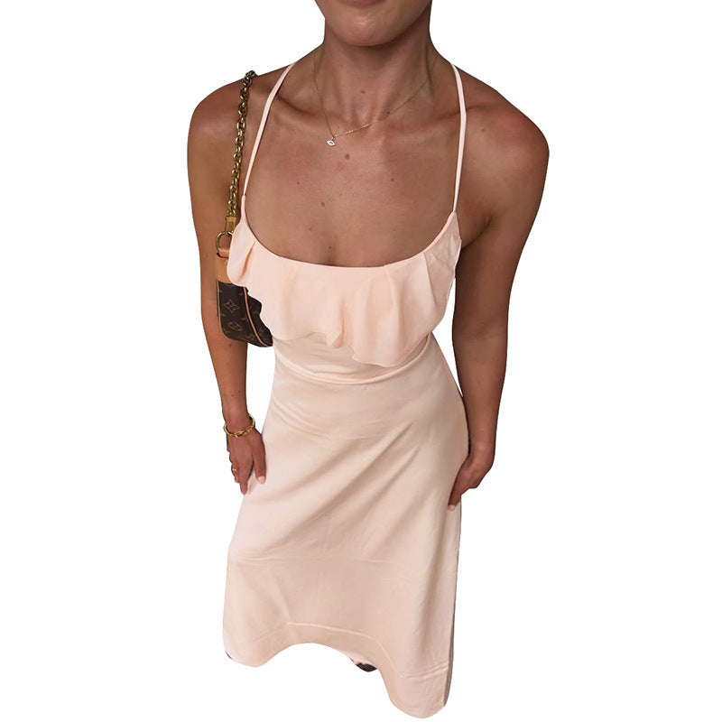 Damen Elegantes Maxikleid mit dekorativem Volant EB