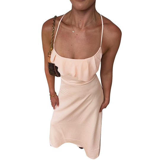 Damen Elegantes Maxikleid mit dekorativem Volant EB
