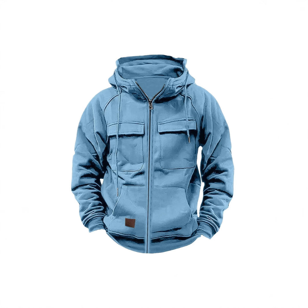 Herren Fleecejacke mit hohem Kragen und praktischen Taschen EB